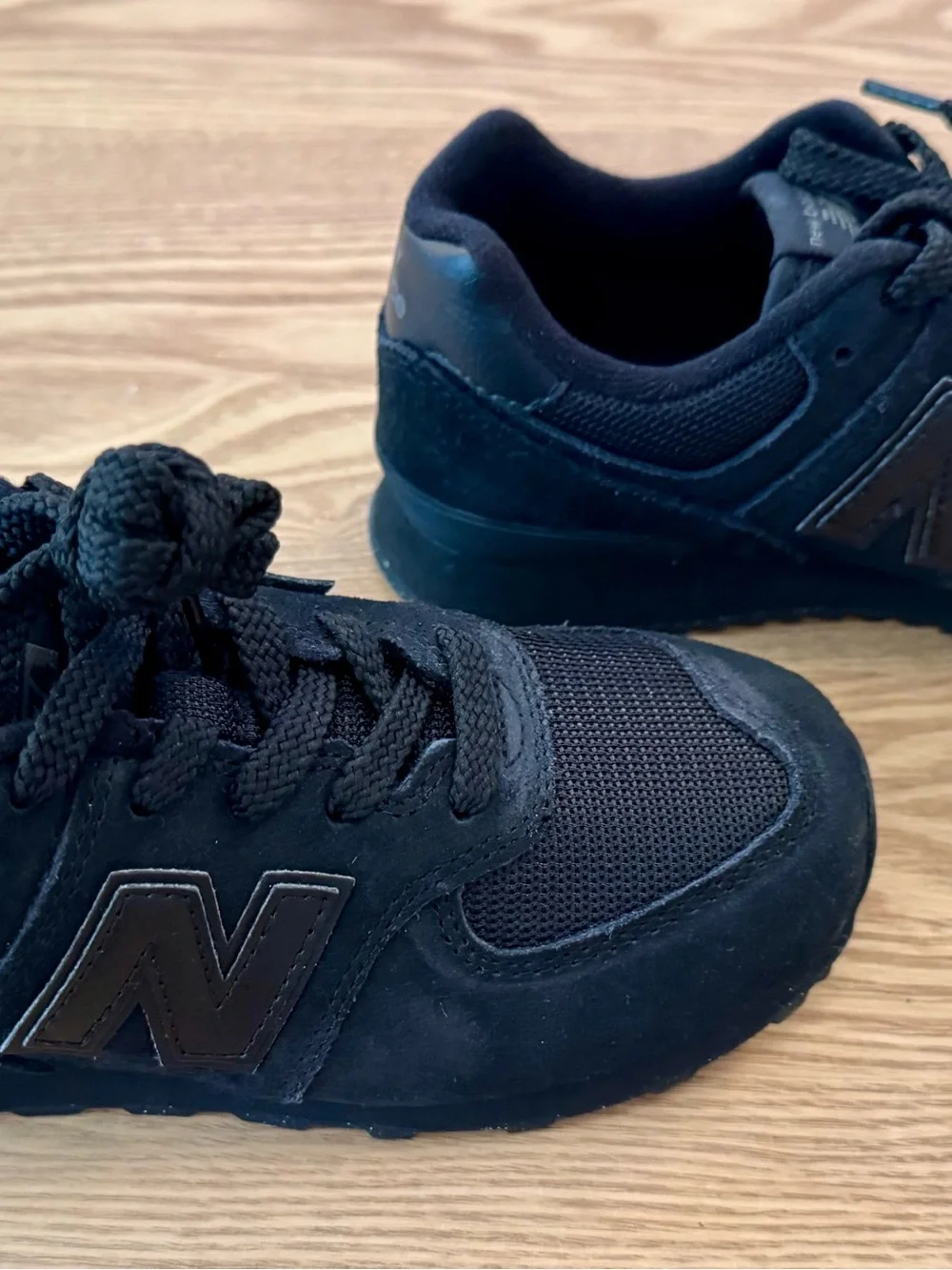 New Balance Kids Black Suede & Mesh Sneakers